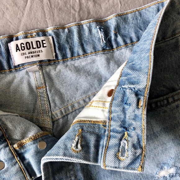 AGOLDE long denim cut-off shorts (Aritzia) - Picture 15 of 15